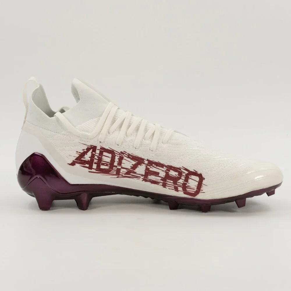 Adidas Adizero Primeknit 'White Maroon' HP8741 Football Cleats size 15